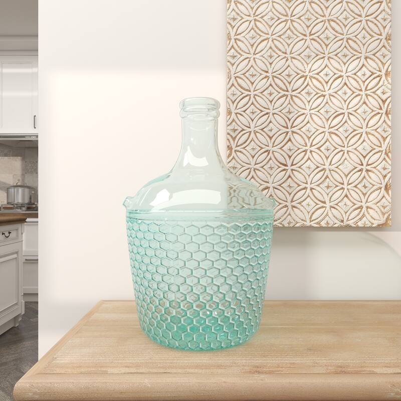 Recycled Glass Handmade Spanish Bottle Decorative Vase - Blue or Clear - Roche River Decor