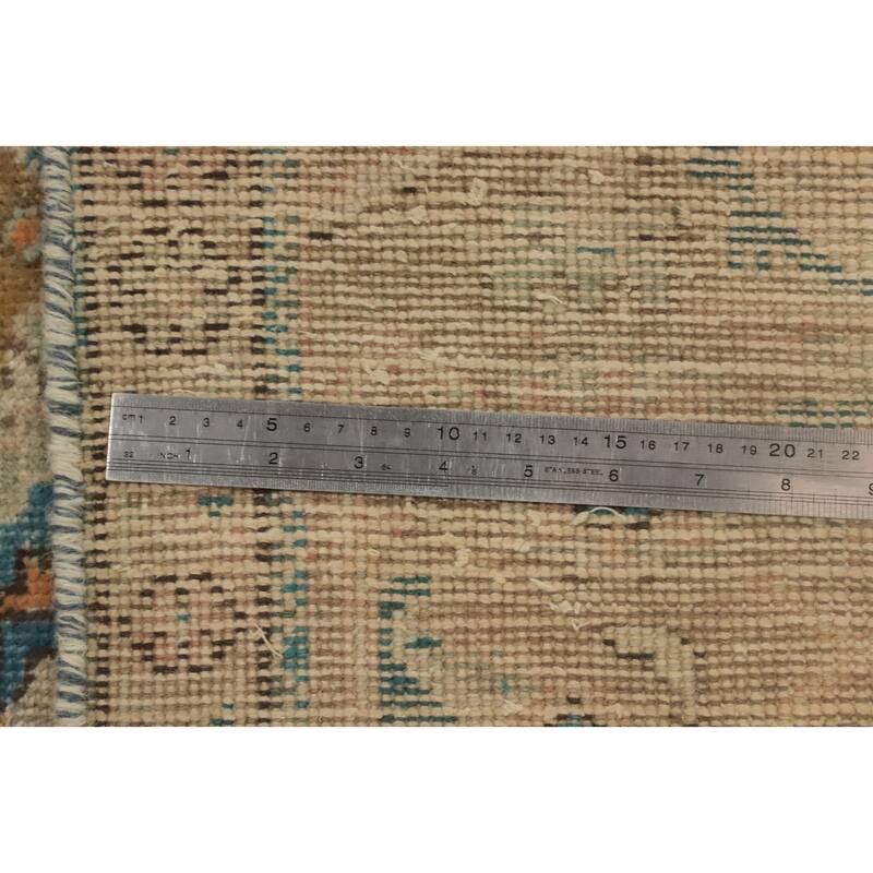 Hand Knotted Oriental 100% Wool Carpet Traditional Floral Navy Blue & Blues Tabriz Area Rug - 9' 0'' X 6' 4''