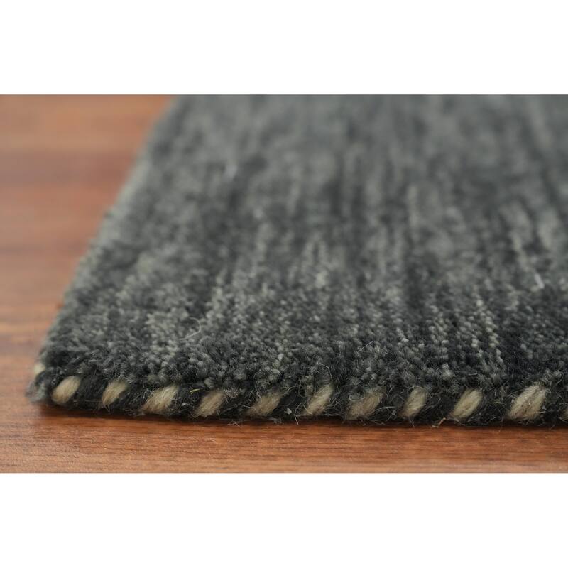 Hand Knotted Oriental 100% Wool Carpet Tribal Animal Pictorial Greys & Charcoal Gabbeh Area Rug - 8' 2'' X 5' 2''