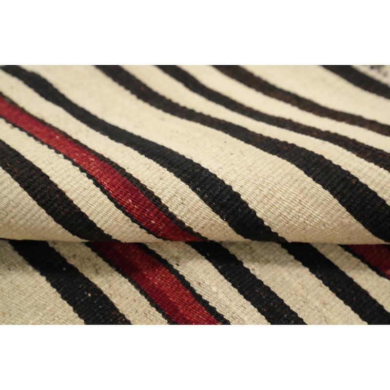 Hand Woven Oriental 100% Wool Carpet Southwestern Geometric Multi-Colored Kilim Area Rug - 8' 0'' X 4' 11''