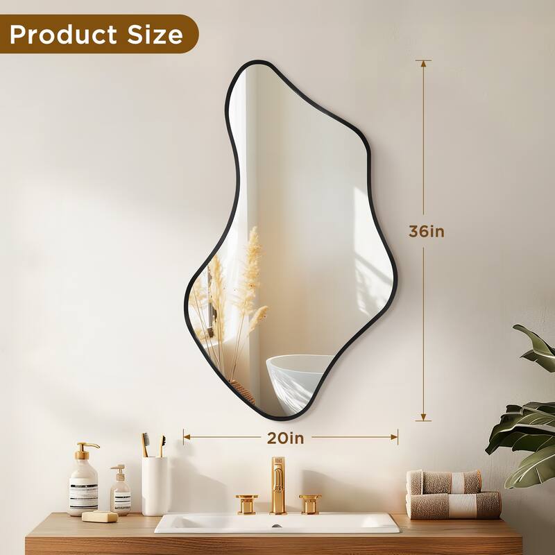 Irregular Asymmetric Aluminum Alloy Framed Wall Mirror
