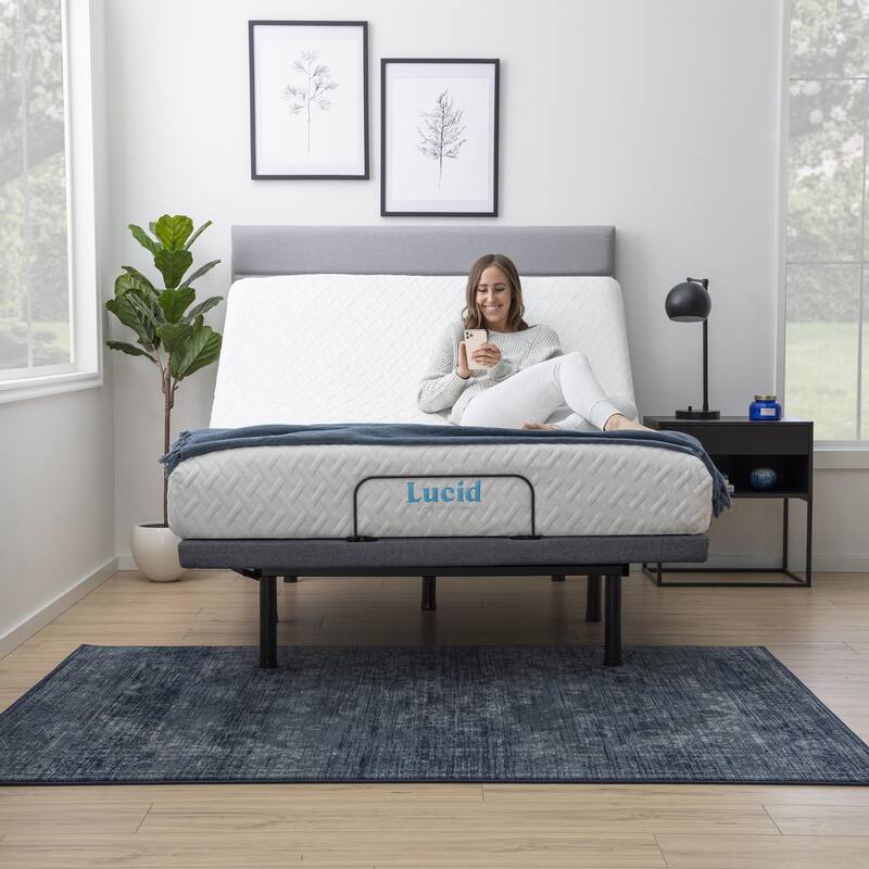 Lucid Advanced Adjustable Bed Base for Mattresses with Wireless Remote and USB Charging Ports