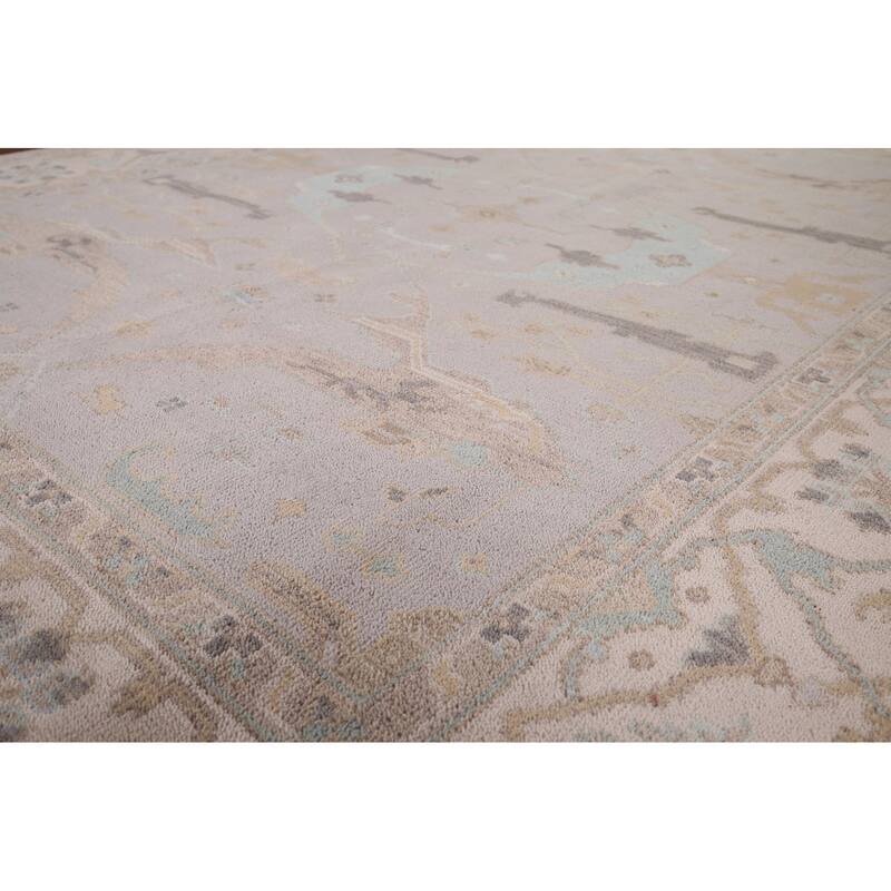 Earth Tone Oushak Indian Area Rug Handmade Wool Carpet - 8'0"x 9'9"