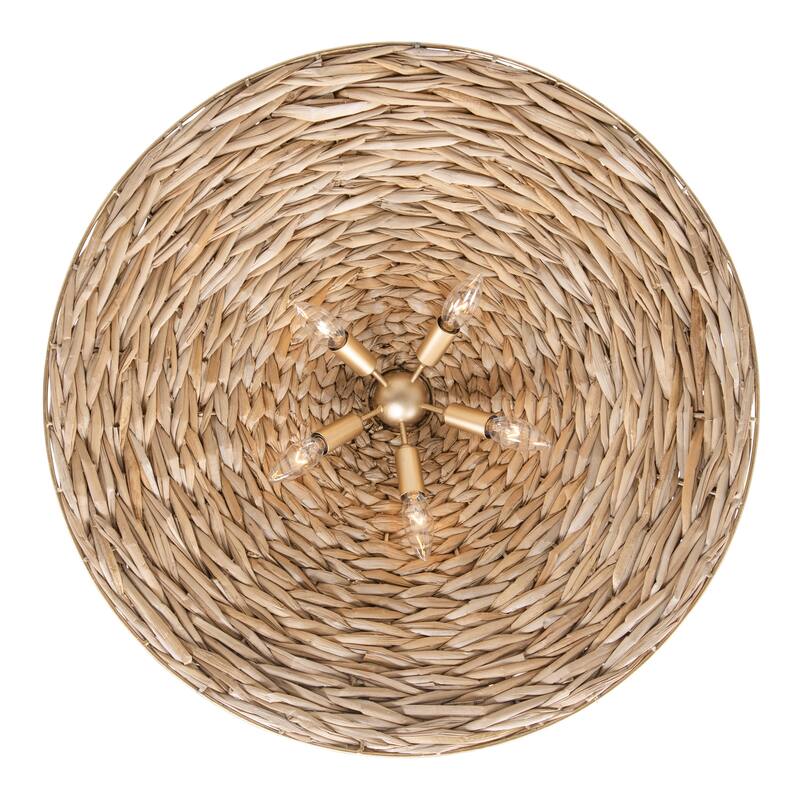 Varaluz Hilton Head Pendant Light - French Gold/Natural Seagrass