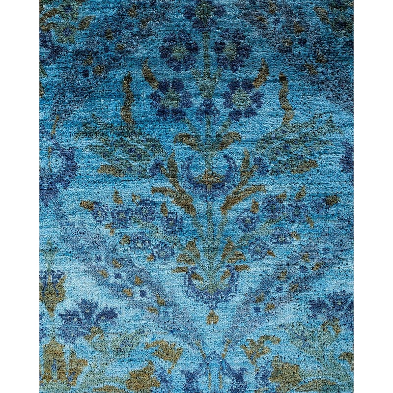 Vibrance One-of-a-Kind Hand-Knotted Area Rug - Blue, 8' 1" x 8' 1" - 8' 1" x 8' 1"