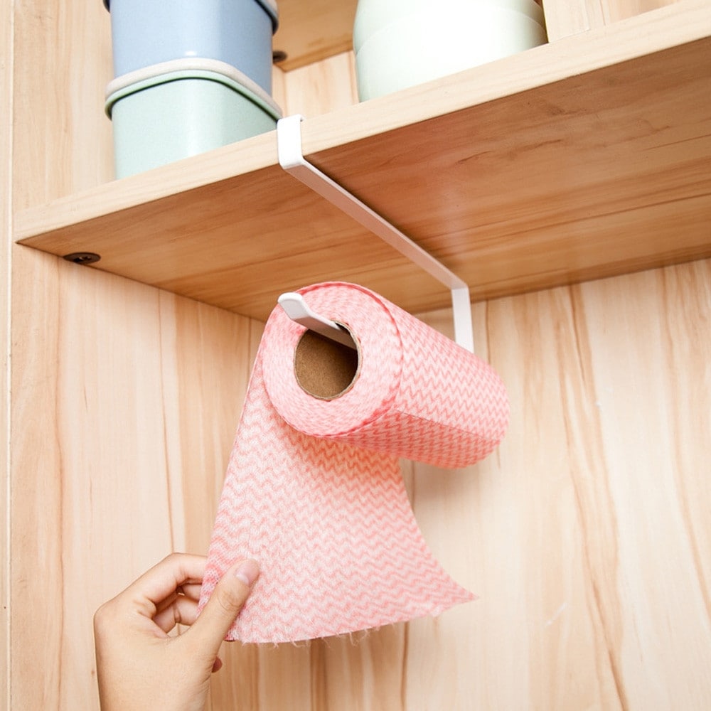 Under Cabinet Paper Towel Holder Iron Tissue Box Storage Rack