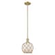 Option White Glass with Brown Rope / Brushed Brass