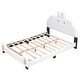 preview thumbnail 7 of 5, Pink+White Upholstered Platform Bed with Cute Cartoon Headboard