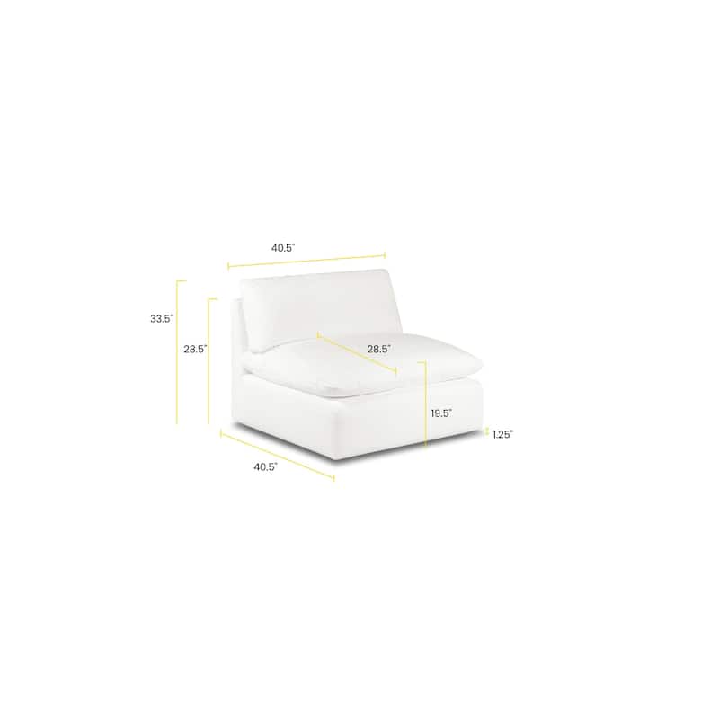 Poly and Bark Davos Armless Chair in Cotton White