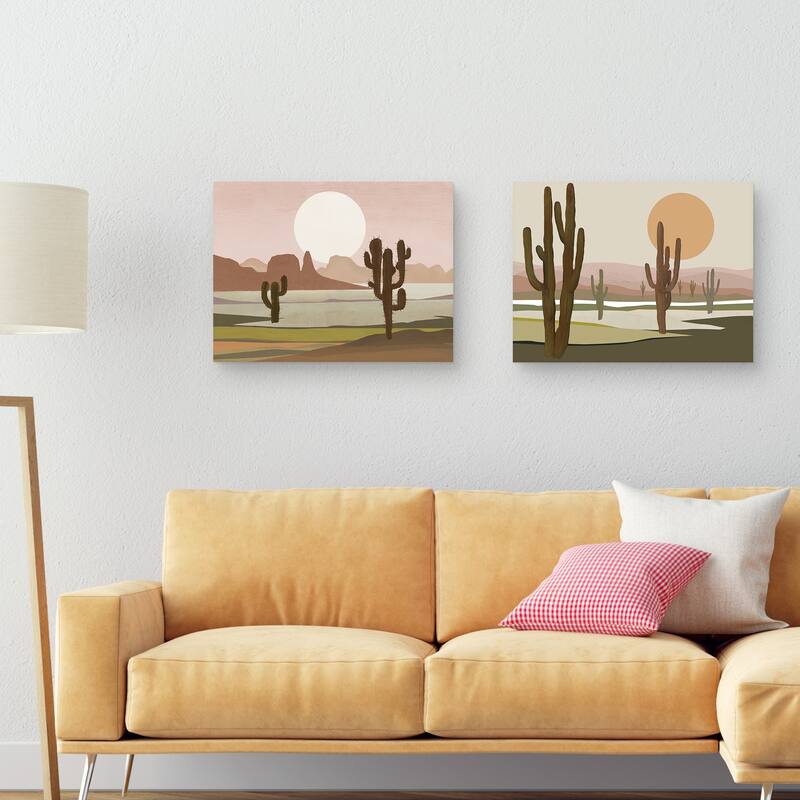 Desert Moonscape I, Desert Moonscape II by Studio Arts Canvas Art Prints