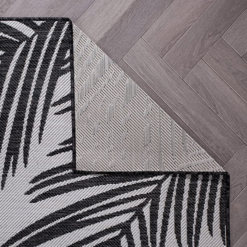 World Rug Gallery Contemporary Distressed Leaves Textured Flat Weave Indoor/Outdoor Area Rug