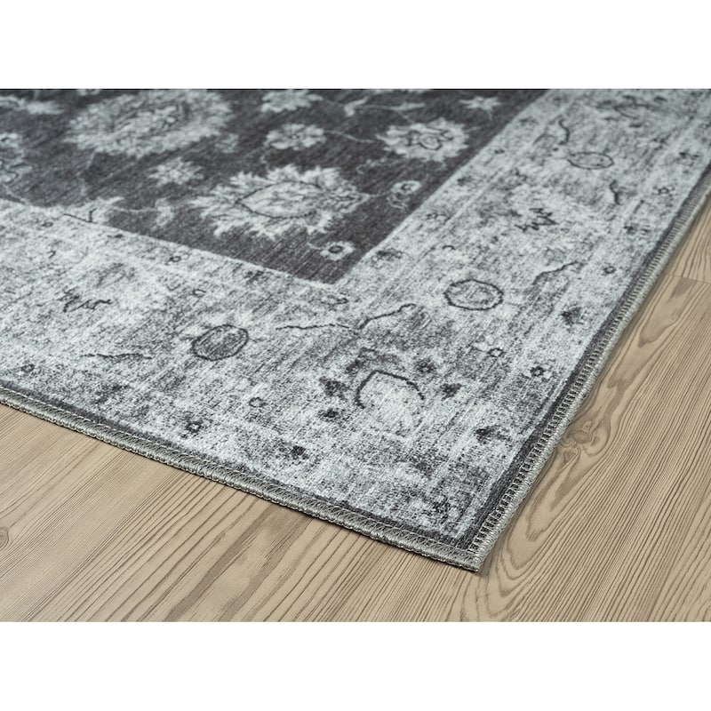 Legacy Petra Traditional Bordered Washable Area Rug