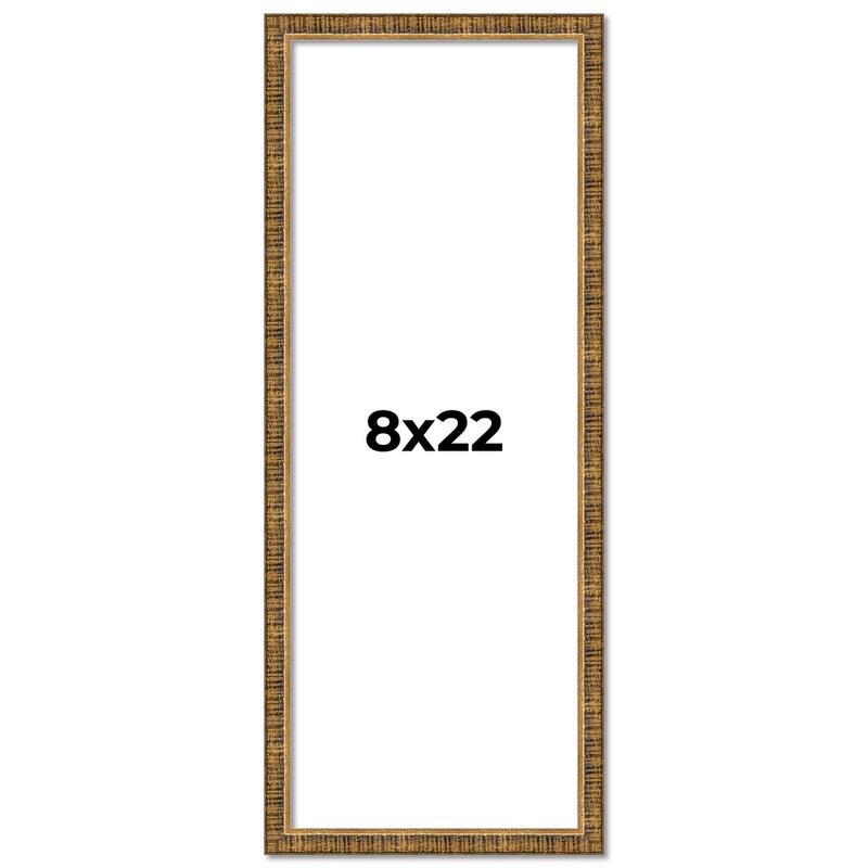 8x22 Frame Gold Solid Wood Picture Frame - Complete Modern Photo Frame
