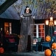 preview thumbnail 9 of 8, 6' Life Size Outdoor Halloween Classic Black and White Striped Clown Animatronic with Light Up Eyes & Sounds