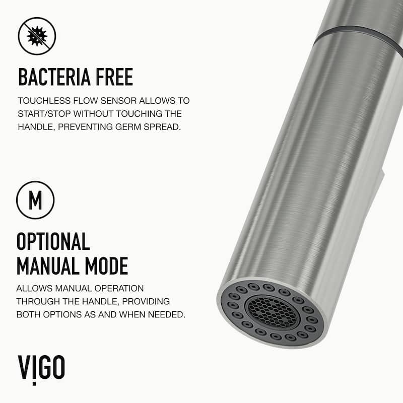 VIGO Greenwich 18" H Single Handle Pull-Down Sprayer Kitchen Faucet with Touchless Sensor
