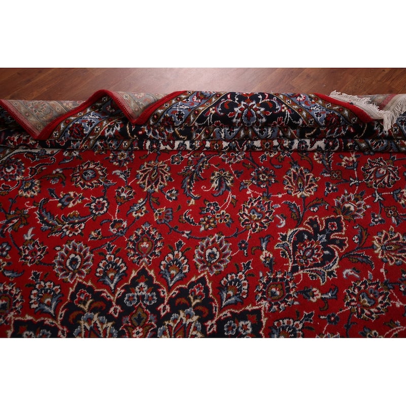 Oriental Traditional Red Kashan Turkish Rug Machine-Made Carpet - 9'9" x 13'2"
