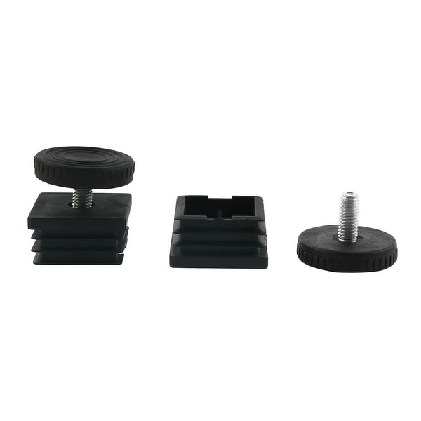 Leveling Feet 38 x 38mm Square Tube Inserts Kit Furniture Glide Adjustable Leveler for Desk Table Sofa Leg 2 Sets