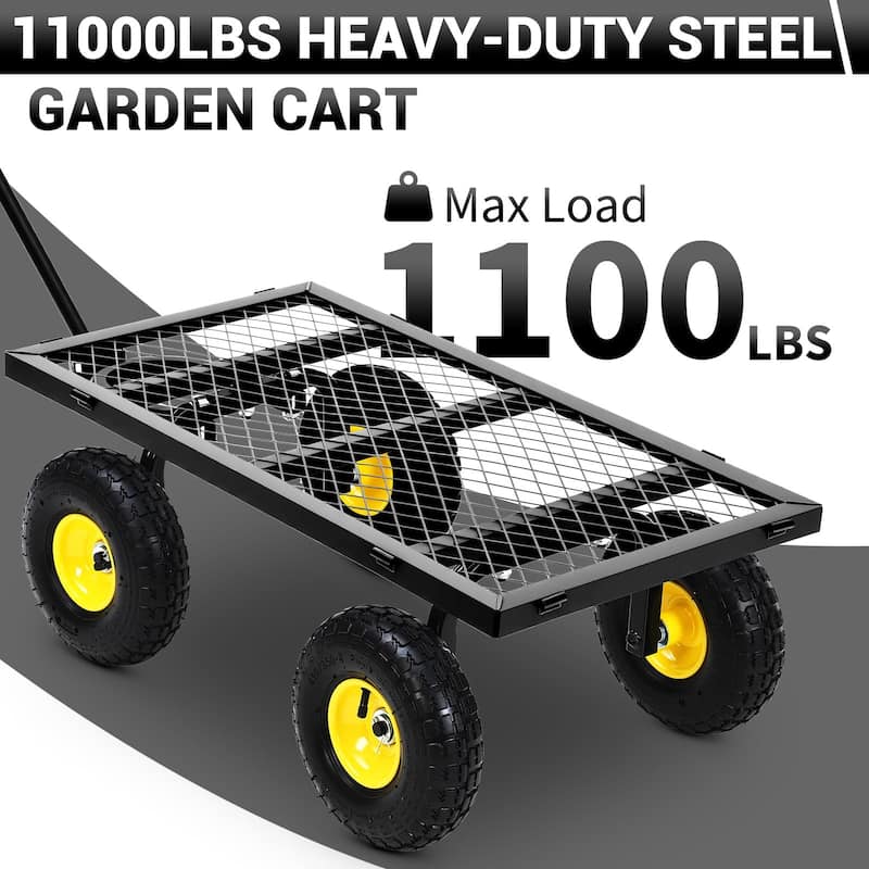 Heavy Duty Steel Utility Garden Wagon Cart with Removable Sides