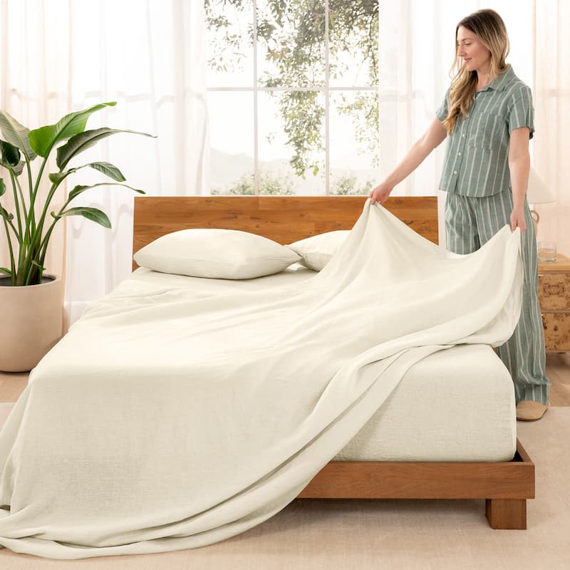 Bare Home Linen Sheet Set - Ultra-Soft Luxury