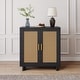 preview thumbnail 6 of 26, Wood Accent Cabinet Sideboard Buffet with Rattan Doors