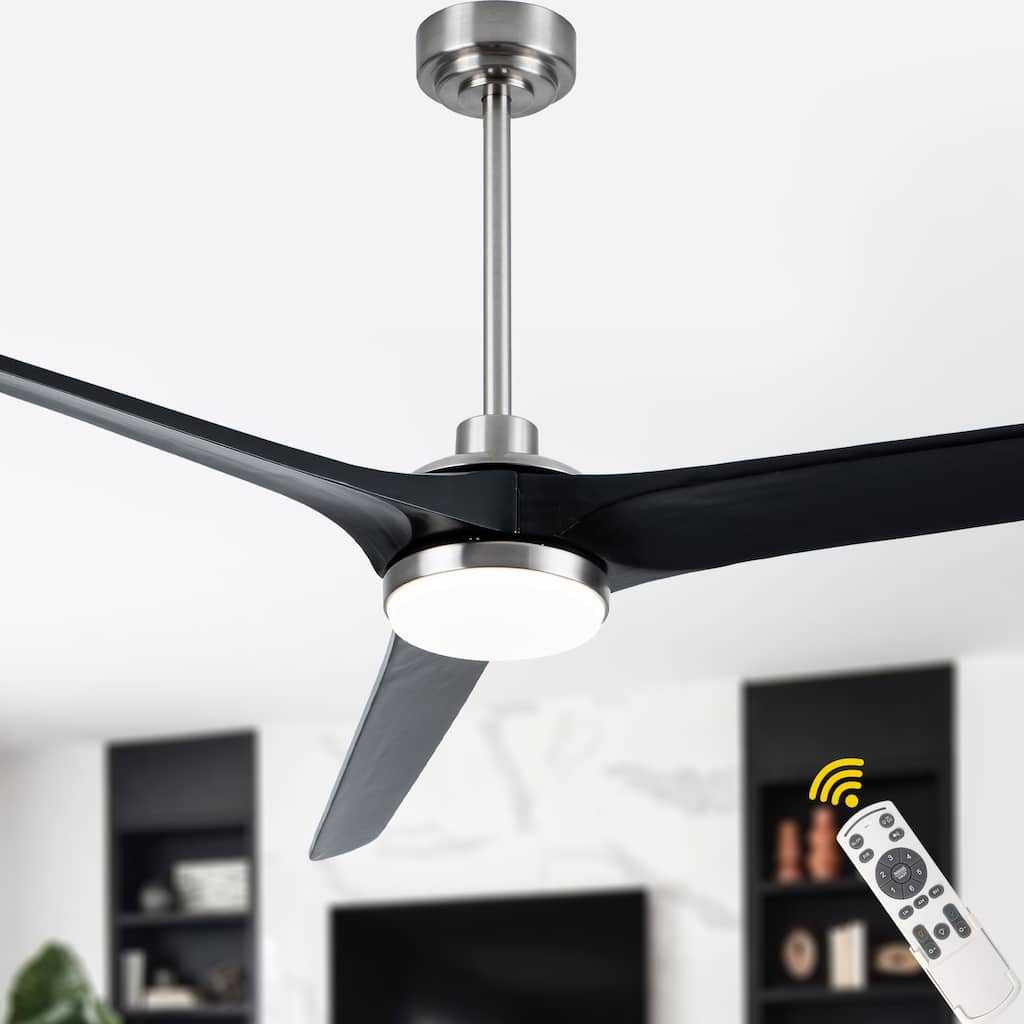 Bella Depot 72" Nickel 3-Blade Large Ceiling Fan with LED Light
