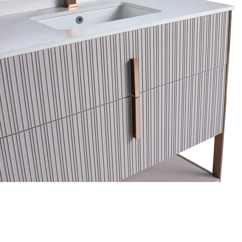Fine Fixtures Serenity Modern Bathroom Vanity with White Stone Top