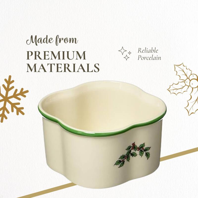 Spode Set of 2 Christmas Tree Square Scalloped Ramekins