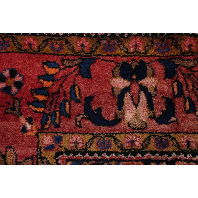 Hand Knotted Oriental 100% Wool Carpet Traditional Floral Navy Blue & Blues Lilian Area Rug - 10' 3'' X 7' 2''