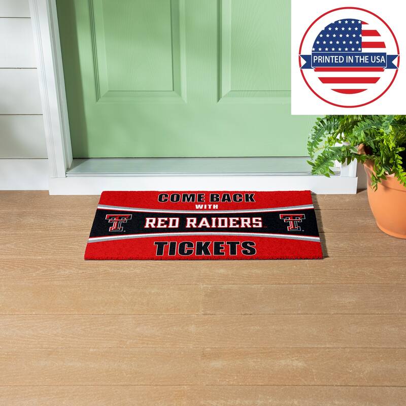 Texas Tech University 28 in. x 16 in. PVC "Come Back With Tickets" Trapper Door Mat