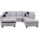 preview thumbnail 5 of 6, Melod 104"Wide 3-Pieces Sectional Sofa Set,Grey White(121)