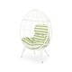 preview thumbnail 20 of 18, Gianni Wicker Teardrop Chair w/Outdoor Cushion by Christopher Knight Home White+Green Cushion