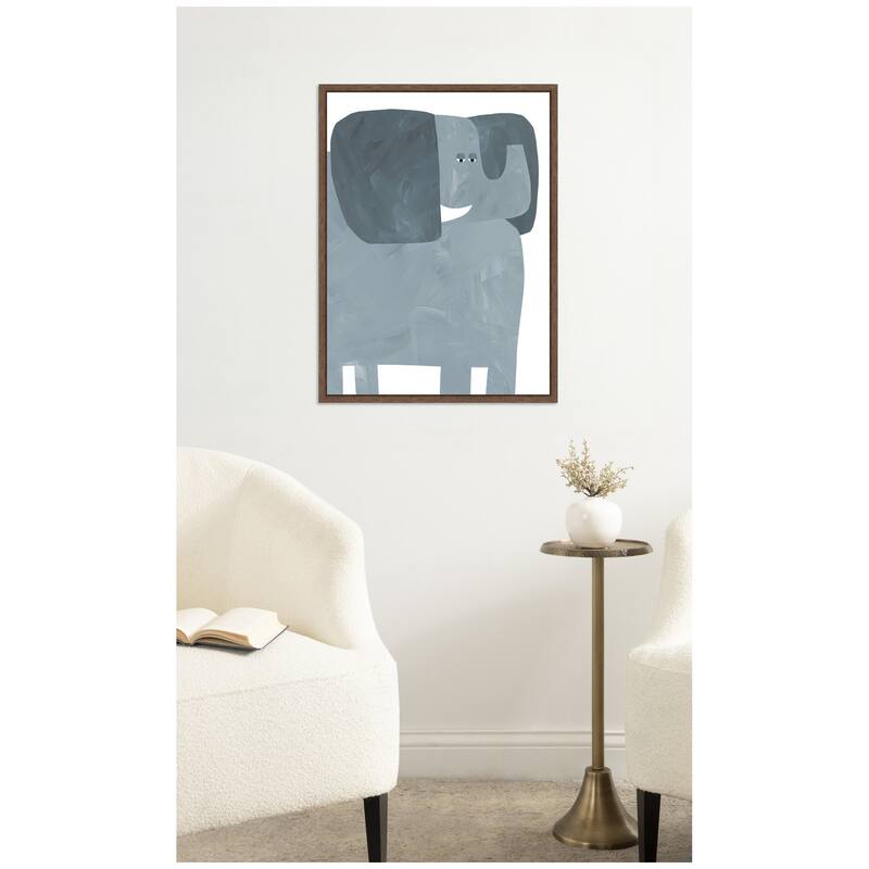 Kate and Laurel Mr Elephant by Alicia Abla Framed Canvas Wall Art Print