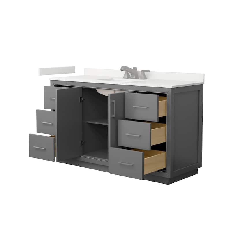 Wyndham Collection WCF111160S-QTZ-US3MXX Icon 60" Free Standing Single