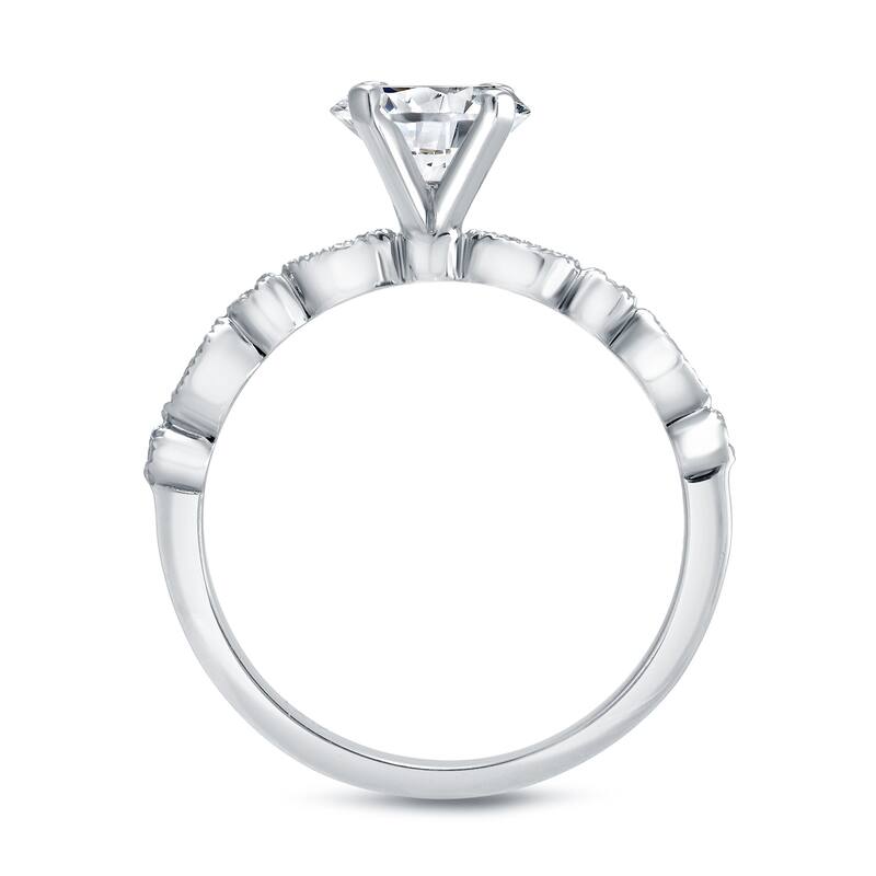 Auriya 1 carat TW Vintage Moissanite and Diamond Engagement Ring Set 14k Gold