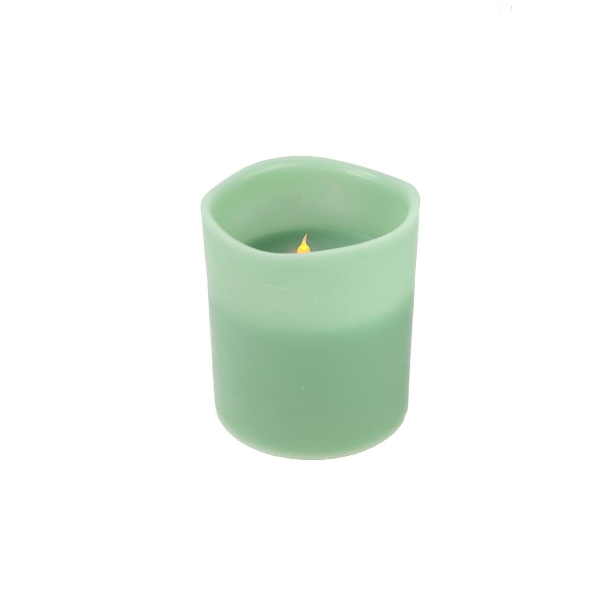 Shop Black Friday Deals On 8 Sage Green Battery Operated Flameless Led Lighted 3 Wick Flickering Wax Christmas Pillar Candle Overstock 16545982