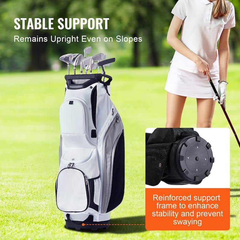 Golf Cart Bag with 14 Way Organizer Divider Top, Durable Golf Bags with Handles & Dust Cover & Detachable Straps for Men & Women