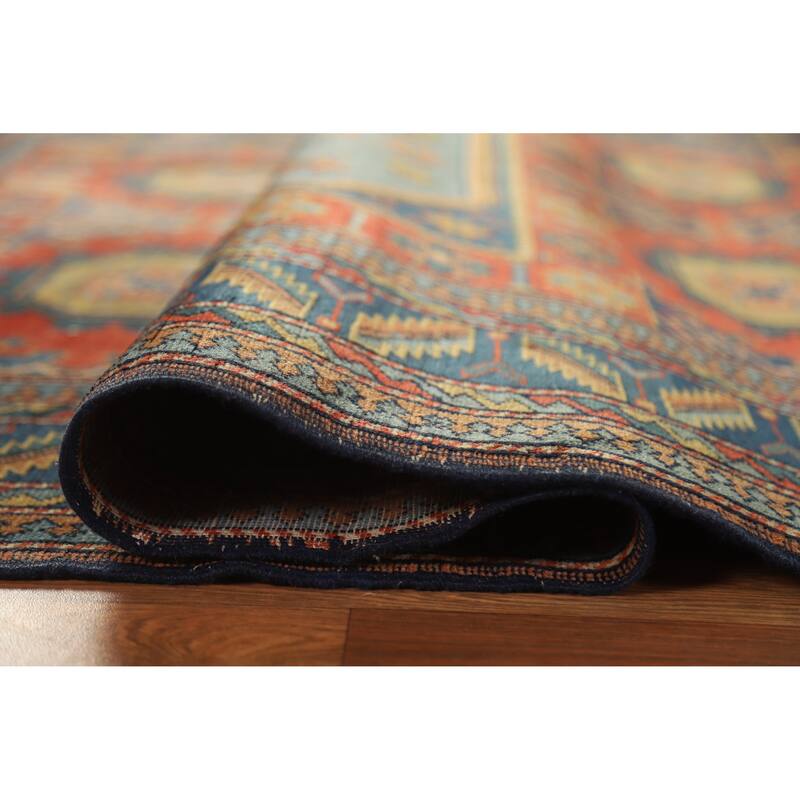 Hand Knotted Oriental 100% Wool Carpet Traditional Tribal Oranges & Rust Kazak Area Rug - 6' 9'' X 4' 11''