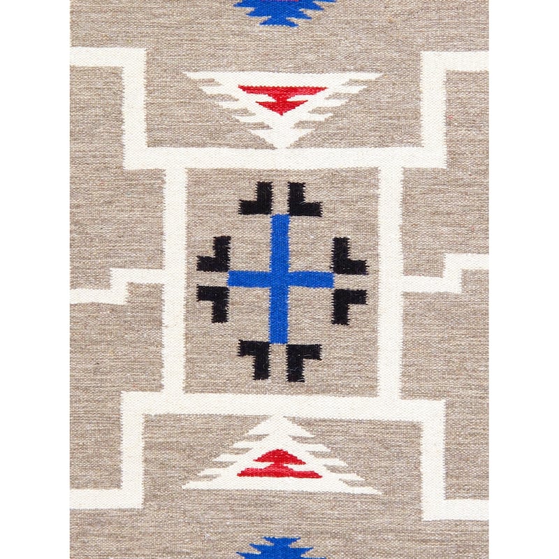 Pasargad Home Tuscany Reversible Wool Mocha Area Rug - 5' 0'' X 6'11''