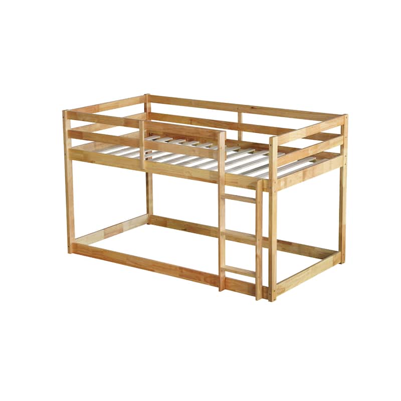 Twin Loft Bed with Ladder and Low-Profile Design with 13-Slat Support (200lb Capacity)