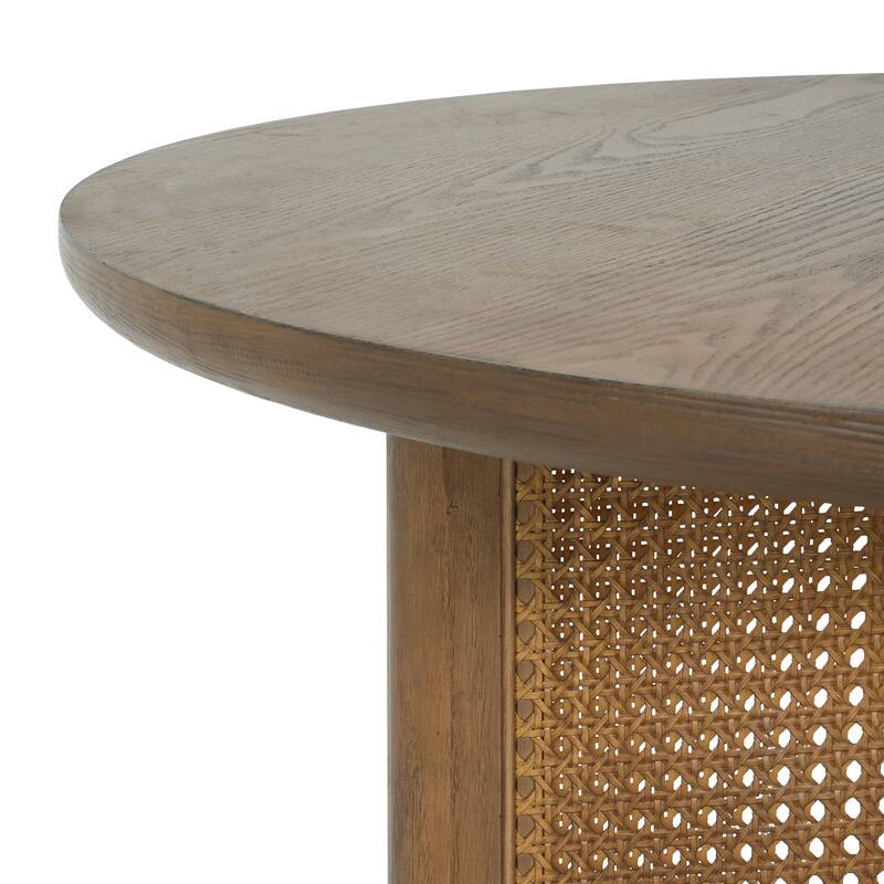 Christopher Knight Home - Seraphina 32" Round Rattan Woven Wood Coffee Table