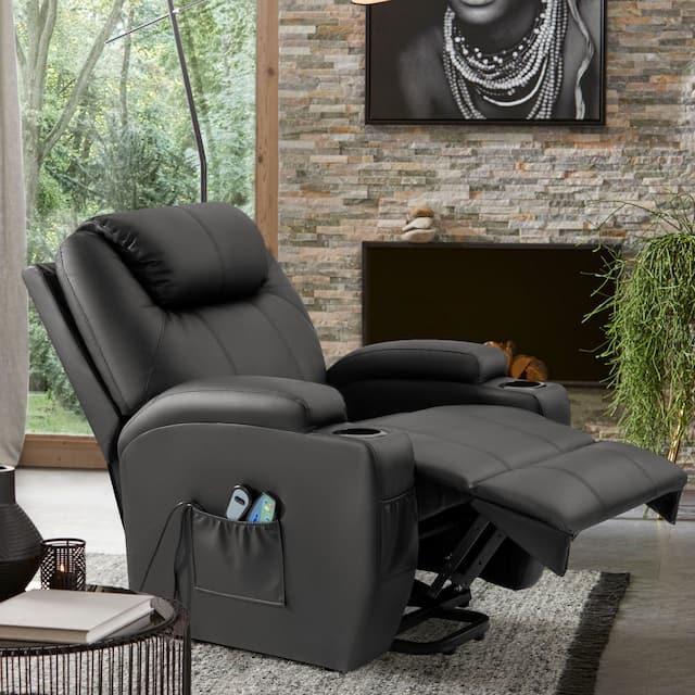 Homall Faux Leather Power Lift Recliner Chair with Massage and Heat