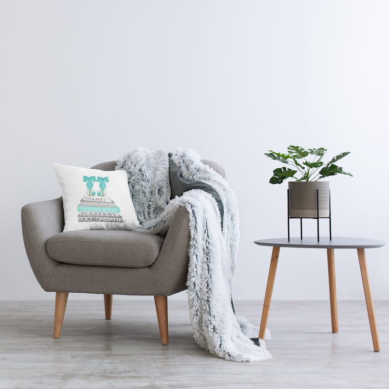 Stupell Turquoise Fashion Heels Glam Brand Books Printed Throw Pillow by Amanda Greenwood