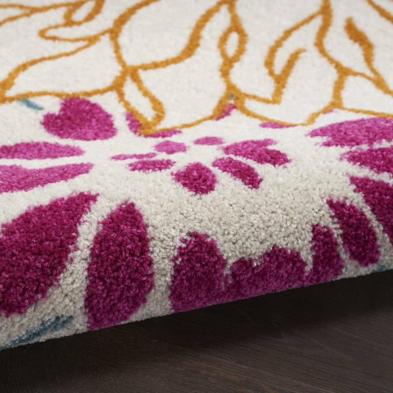 HomeRootsFloral Contemporary Runner Area Rug - 120' X '26' X '0.5