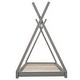 preview thumbnail 8 of 8, Gray Twin Size Wood House Platform Bed with Triangle Tructure for Boys and Girls
