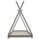 preview thumbnail 8 of 18, Twin Size House Platform Bed with Triangle Structure, X-Shaped Safety Railings, Headboard, and Sturdy Pine Wood Frame, Grey