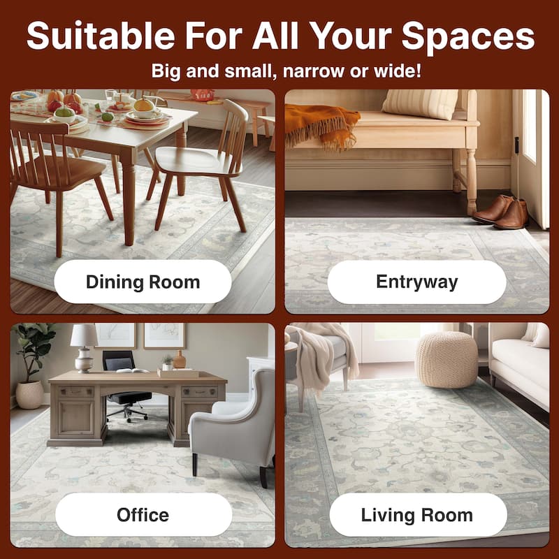 Well Woven Ushak Konya Updated Traditional Pastel Flat-Weave Area Rug