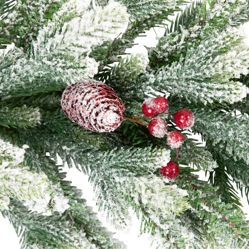Real Touch™️ Flocked Snowcap Grove Fir Artificial Christmas Garland - 7' x 15" - Unlit