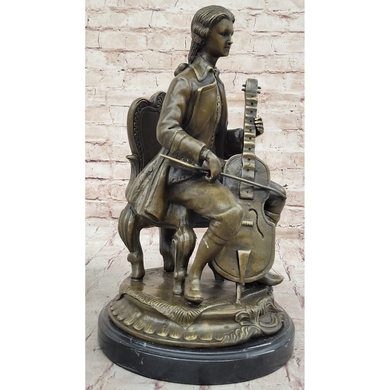 Bronze Cellist Sculpture – Classical Musician With Cello Statue