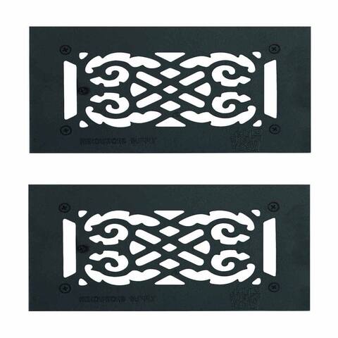 Black Floor Heat Register Louver Vent Victorian Cast 4 x 8 Duct Pack of 2 Renovators Supply
