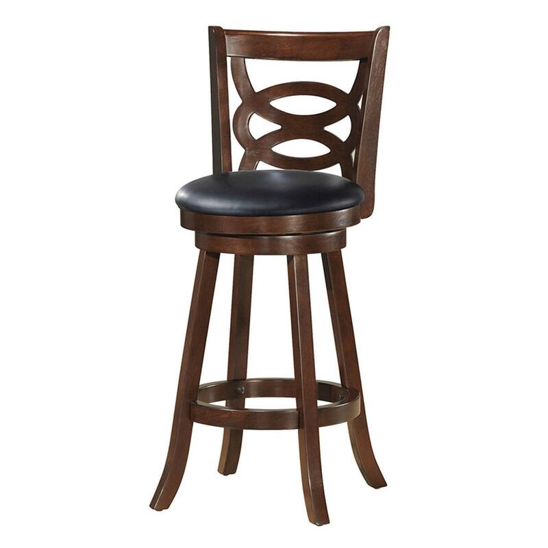 Counter Height Upholstered Espresso Swivel Dining Chair-29" - 17.5" x 19" x 38"